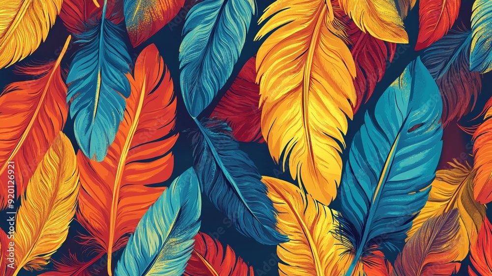 Feather pattern on the background Feather pattern on the background