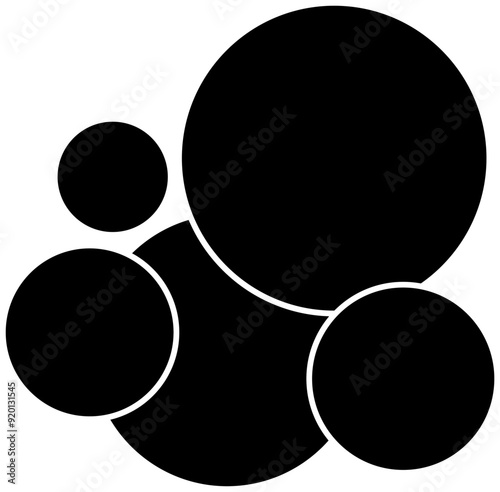 Multiple circle photo collage template vector illustration. black and white picture wall album for abstract background, business, collage art,  brush collage, digital photo, papers and stationary.