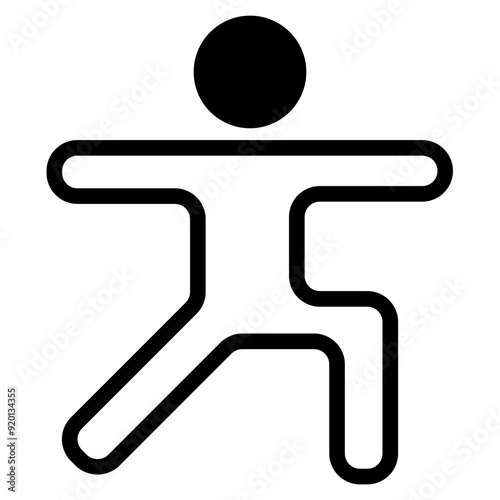 Fitness icon. Sport exercise stylized people making exercises vector icon. Fitness exercise, training activity, workout and stretching illustration