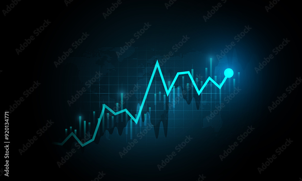 Graph background of financial technology, stock market, business analysis Graph background of financial technology, stock market, business analysis
