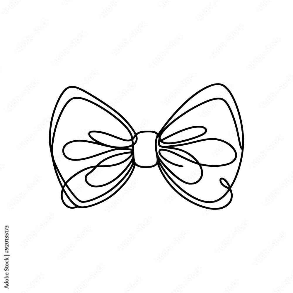 one line art drawing bow tie vector illustration template design one line art drawing bow tie vector illustration template design