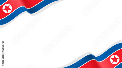 Free Download wavy north korea flag vector background with copy space for text. north korea national day - GFXLoad