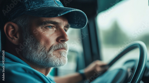 Man working as a truck driver