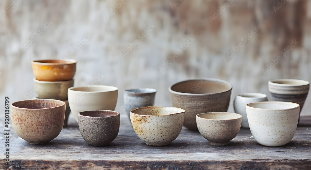 Photo of Various Handmade Ceramic Bowls and Cups Arranged Aesthetically Photo of Various Handmade Ceramic Bowls and Cups Arranged Aesthetically