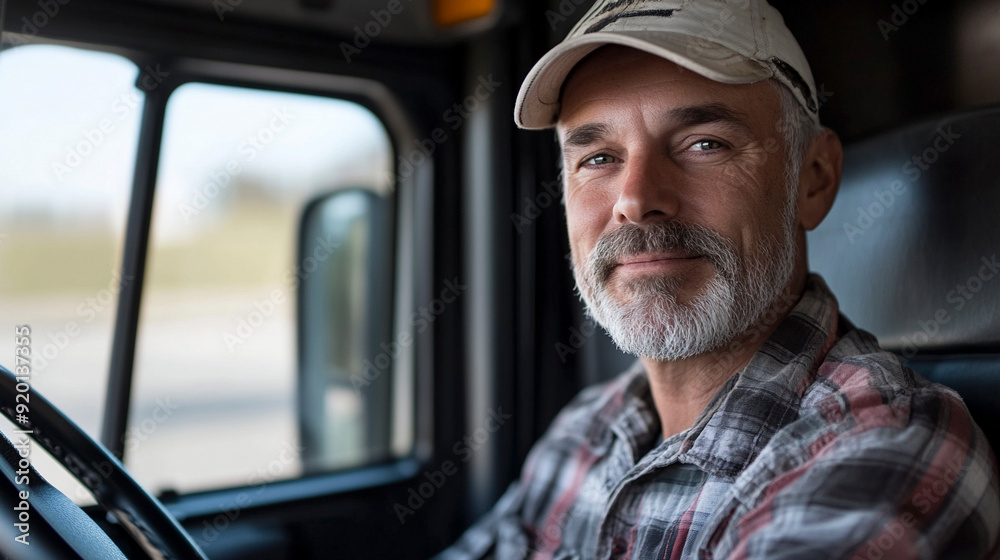 Man working as a truck driver Man working as a truck driver