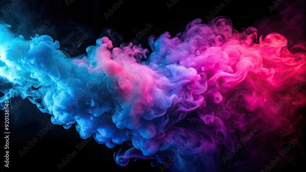 Colorful smoke cloud texture with vibrant neon blue and magenta pink steam splashes on a dark background , explosion, vibrant, neon Colorful smoke cloud texture with vibrant neon blue and magenta pink steam splashes on a dark background , explosion, vibrant, neon