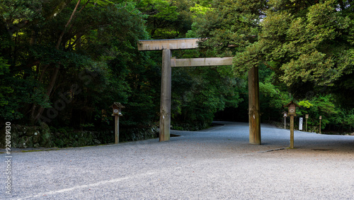 Photography Torii gate of the Kotaijingu (Naiku), Ise shrine.