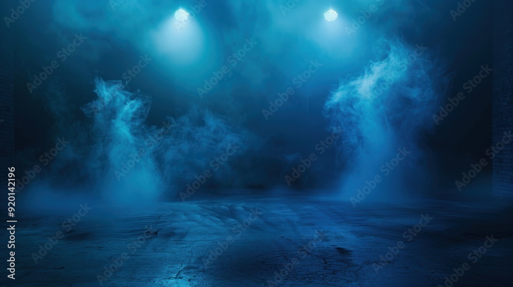 Fototapeta premium Blue Smoke Filled Room