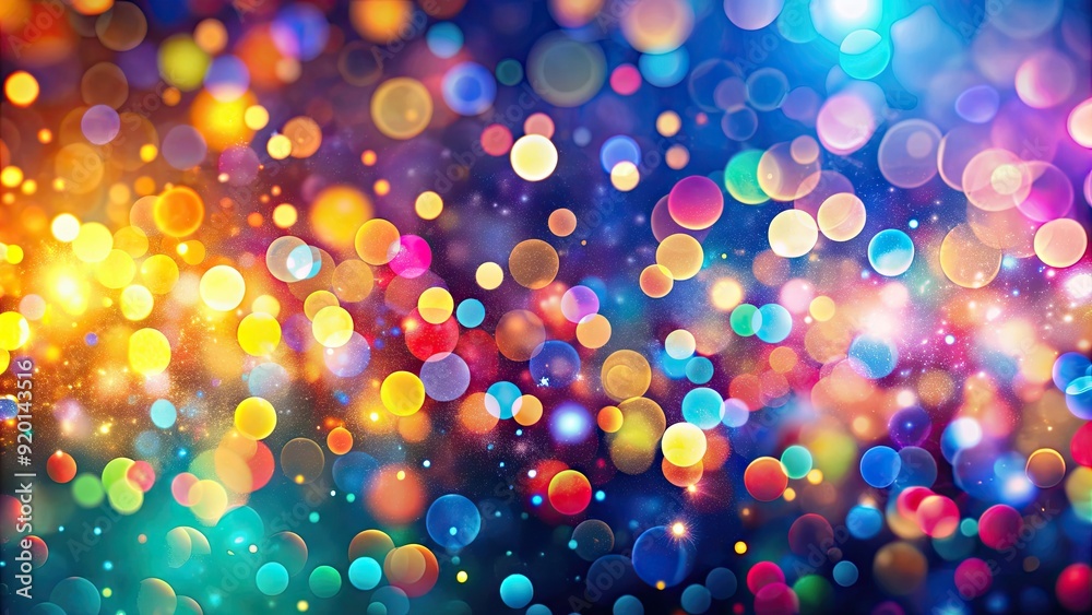 Naklejka premium Abstract background with colorful bokeh light particles shining, perfect for holiday concepts, abstract, background, light