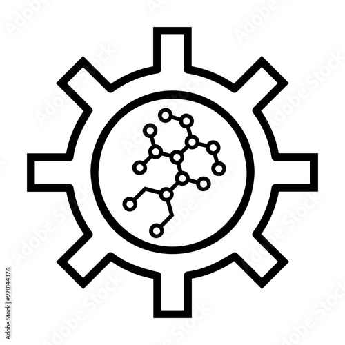 molecular biomedical Line Icon