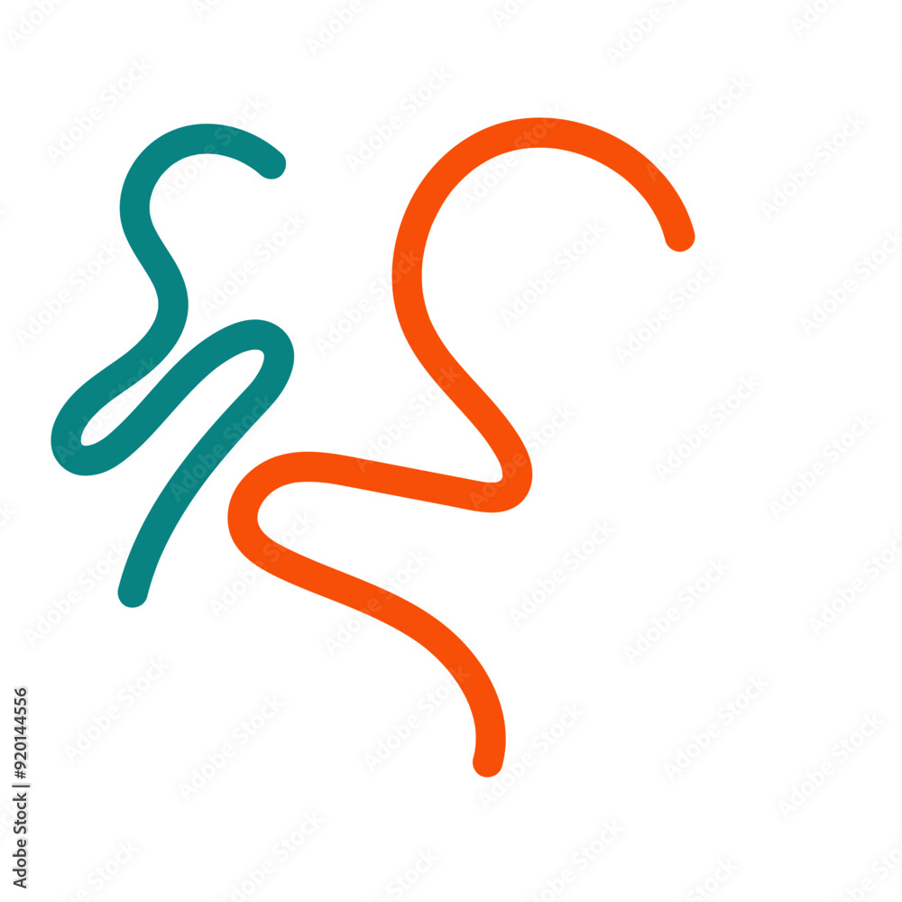 Orange blue squiggle lines decoration Orange blue squiggle lines decoration