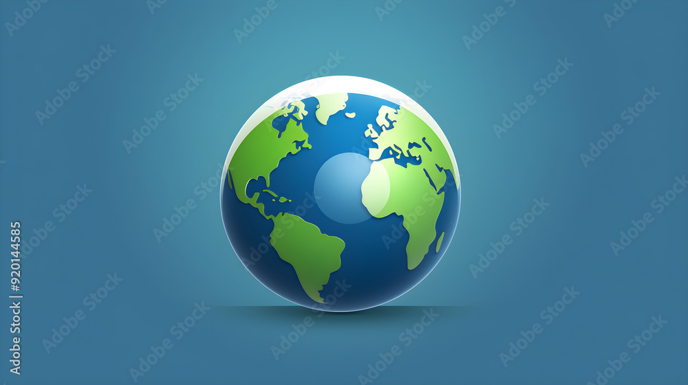 Iconic Representation of the Earth - A Contemporary, Simplified Blue and Green Globe Icon Iconic Representation of the Earth - A Contemporary, Simplified Blue and Green Globe Icon