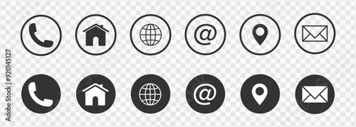 Contact Information Icon Set for Web and Business Cards