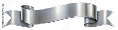 PNG Silver ribbon banner for awards ceremony, cut out