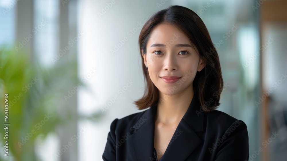 A confident businesswoman standing in a modern office space, showcasing professionalism and determination. A confident businesswoman standing in a modern office space, showcasing professionalism and determination.