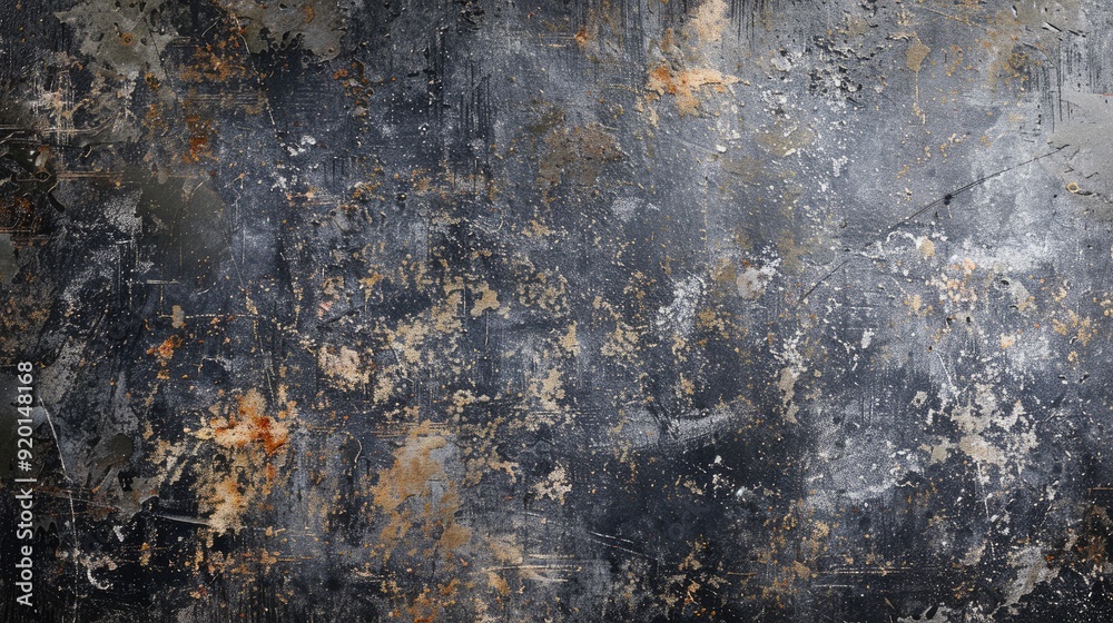 Fototapeta premium Vintage distressed black wall background with textured surface for web banner or wallpaper