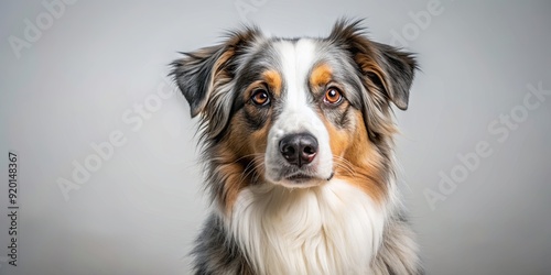 Geometrically simplified Australian Shepherd posing for camera, geometric, dog, pet, companion, Australian Shepherd, breed photo