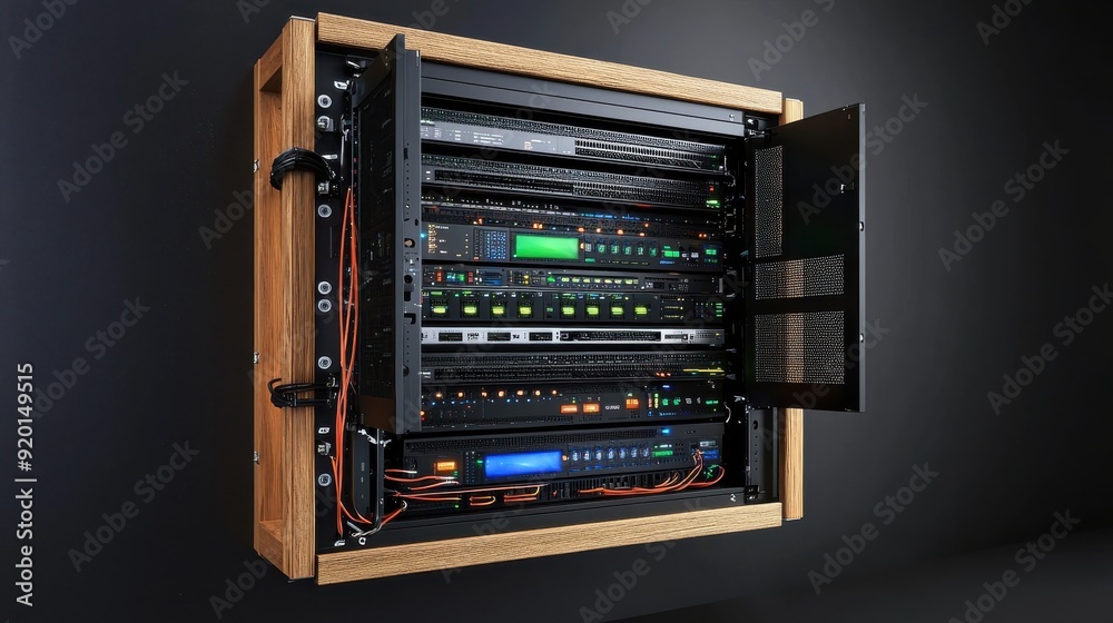 Obraz premium Computer and server room rack panel 