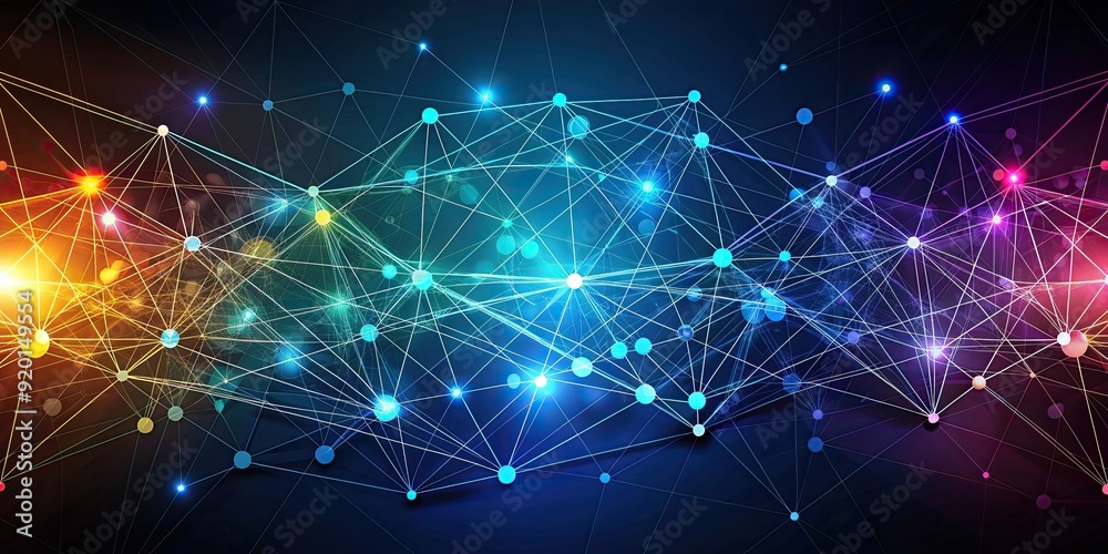 Fototapeta premium Abstract geometric mesh design created by interconnected points and lines, plexus, abstract, network, connection