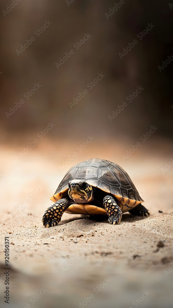 Obraz premium Tortoise Traversing the Desert Sands
