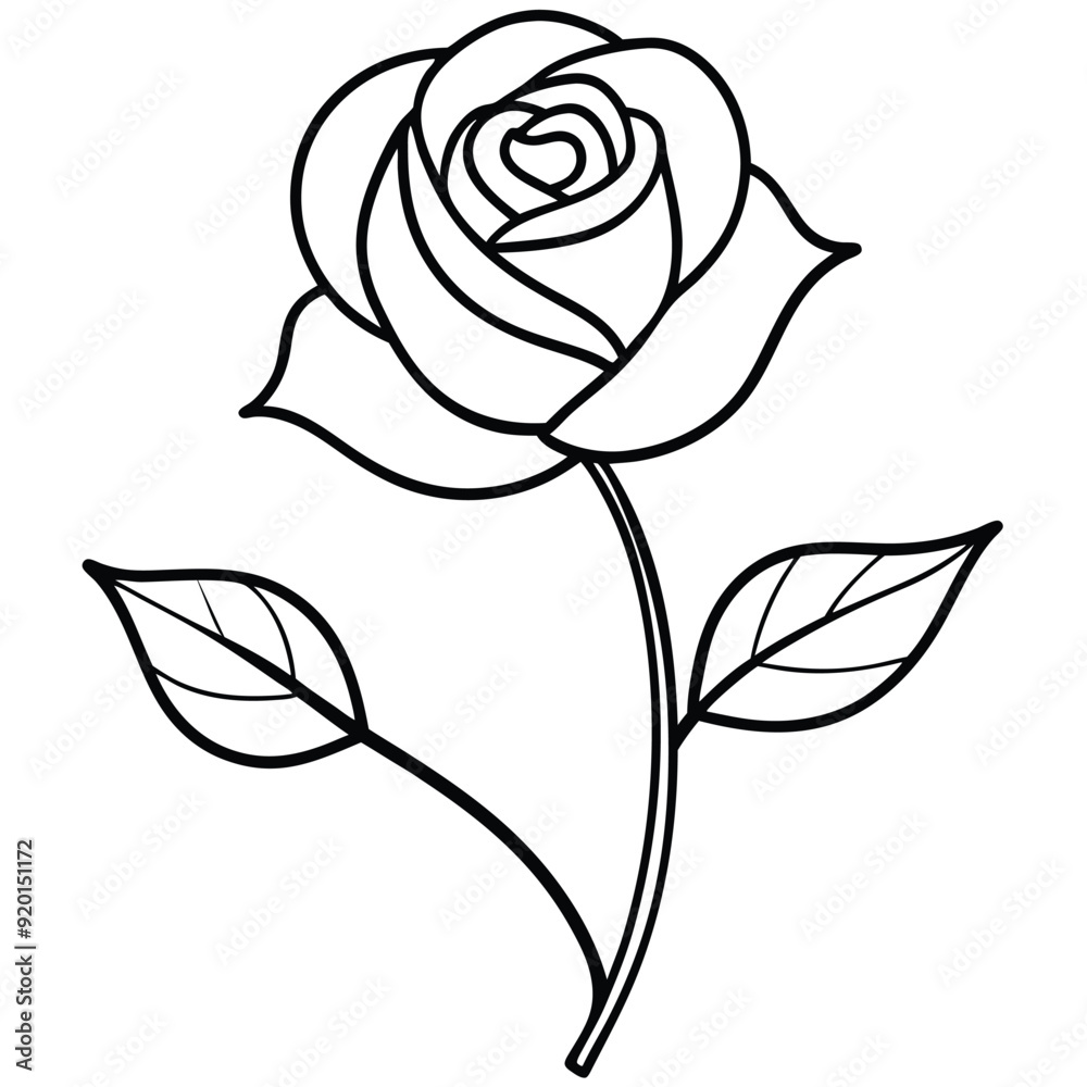 Obraz premium Rose sketches in line artwork, black vector artwork