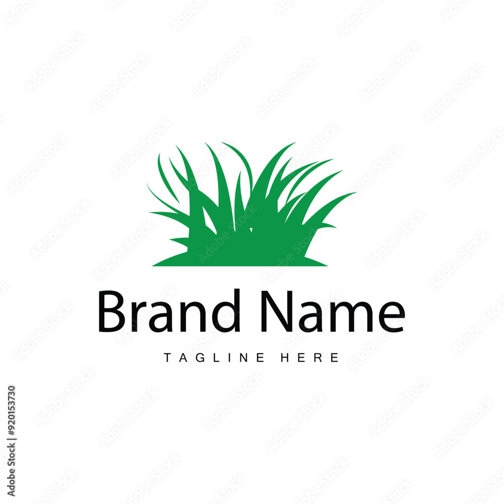 Farm illustration green grass logo design simple natural grass vector template Farm illustration green grass logo design simple natural grass vector template