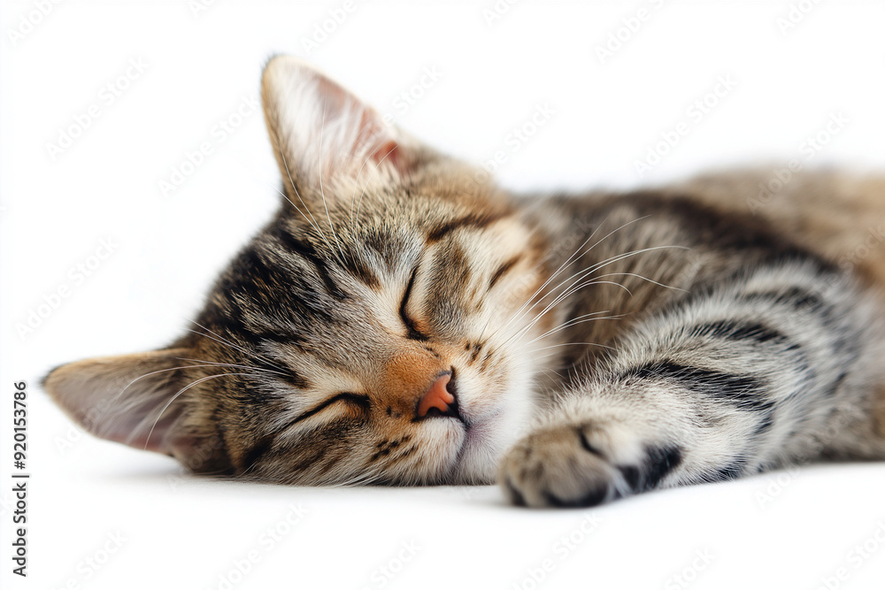 Obraz premium Close up of cat is sleeping, a sleeping cat with closed eyes.