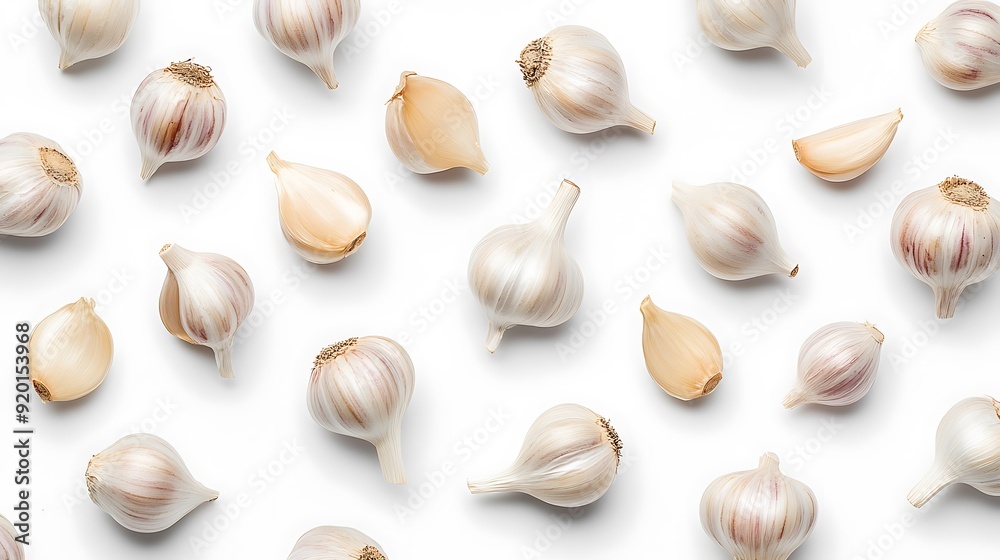 Garlic Pattern, White Background