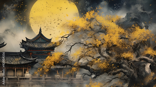 Beautiful moon scene illustration
