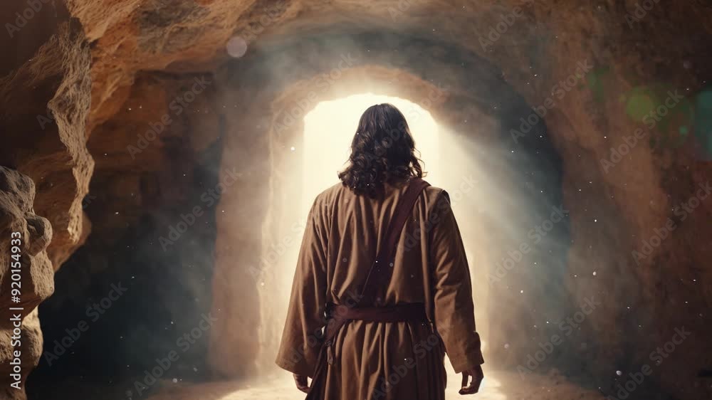 Jesus Christ rose from the dead, christian background, motion loop