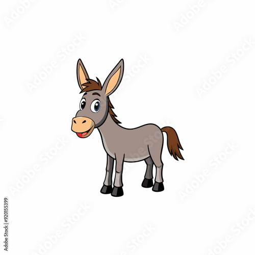 mule isolated on white, mule vector illustration, animal vector art, mule silhouette, pet vector icon, donkey cartoon line art, eps