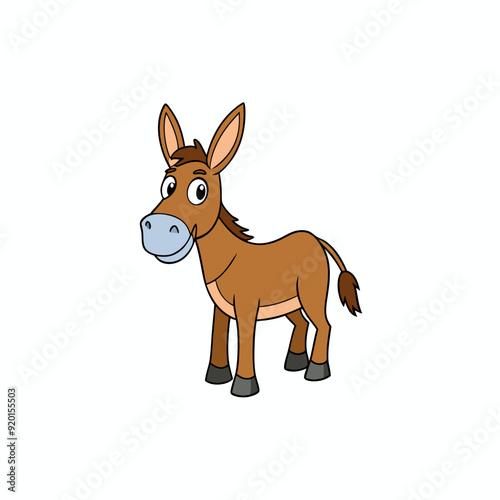 mule isolated on white, mule vector illustration, animal vector art, mule silhouette, pet vector icon, donkey cartoon line art, eps