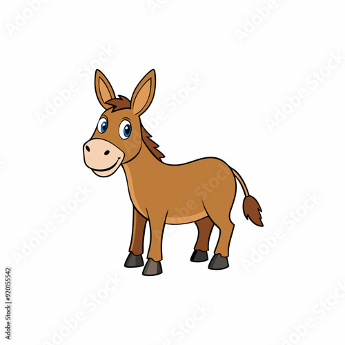 mule isolated on white, mule vector illustration, animal vector art, mule silhouette, pet vector icon, donkey cartoon line art, eps