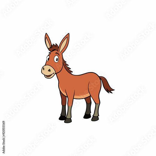 mule isolated on white, mule vector illustration, animal vector art, mule silhouette, pet vector icon, donkey cartoon line art, eps