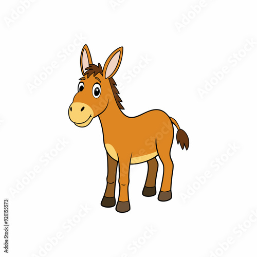 mule isolated on white, mule vector illustration, animal vector art, mule silhouette, pet vector icon, donkey cartoon line art, eps