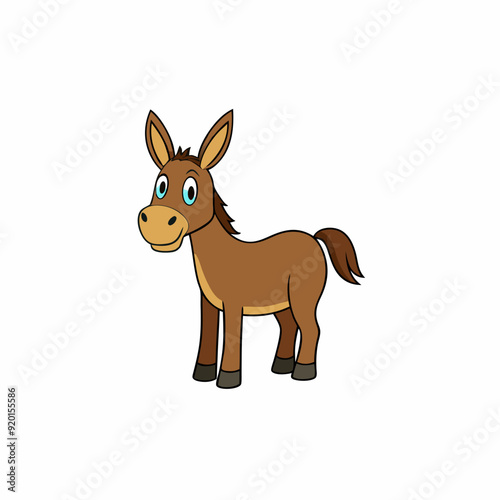 mule isolated on white, mule vector illustration, animal vector art, mule silhouette, pet vector icon, donkey cartoon line art, eps