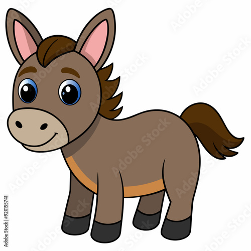 mule isolated on white, mule vector illustration, animal vector art, mule silhouette, pet vector icon, donkey cartoon line art, eps