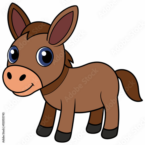 mule isolated on white, mule vector illustration, animal vector art, mule silhouette, pet vector icon, donkey cartoon line art, eps