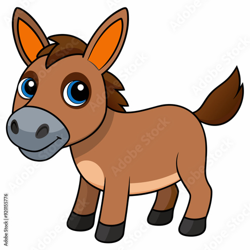 mule isolated on white, mule vector illustration, animal vector art, mule silhouette, pet vector icon, donkey cartoon line art, eps