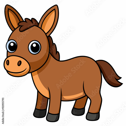 mule isolated on white, mule vector illustration, animal vector art, mule silhouette, pet vector icon, donkey cartoon line art, eps