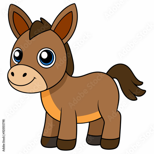 mule isolated on white, mule vector illustration, animal vector art, mule silhouette, pet vector icon, donkey cartoon line art, eps