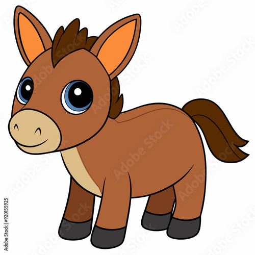 mule isolated on white, mule vector illustration, animal vector art, mule silhouette, pet vector icon, donkey cartoon line art, eps