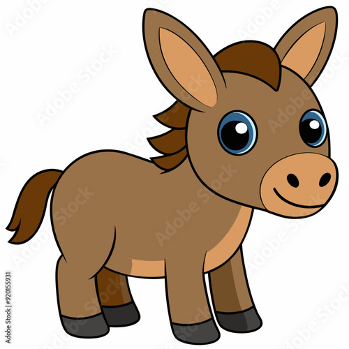 mule isolated on white, mule vector illustration, animal vector art, mule silhouette, pet vector icon, donkey cartoon line art, eps