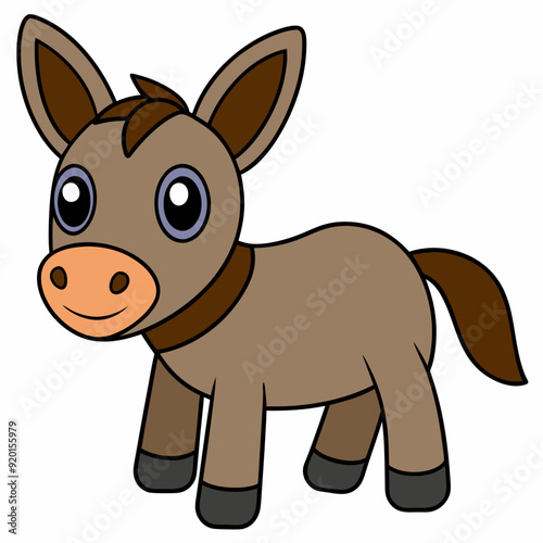 mule isolated on white, mule vector illustration, animal vector art, mule silhouette, pet vector icon, donkey cartoon line art, eps