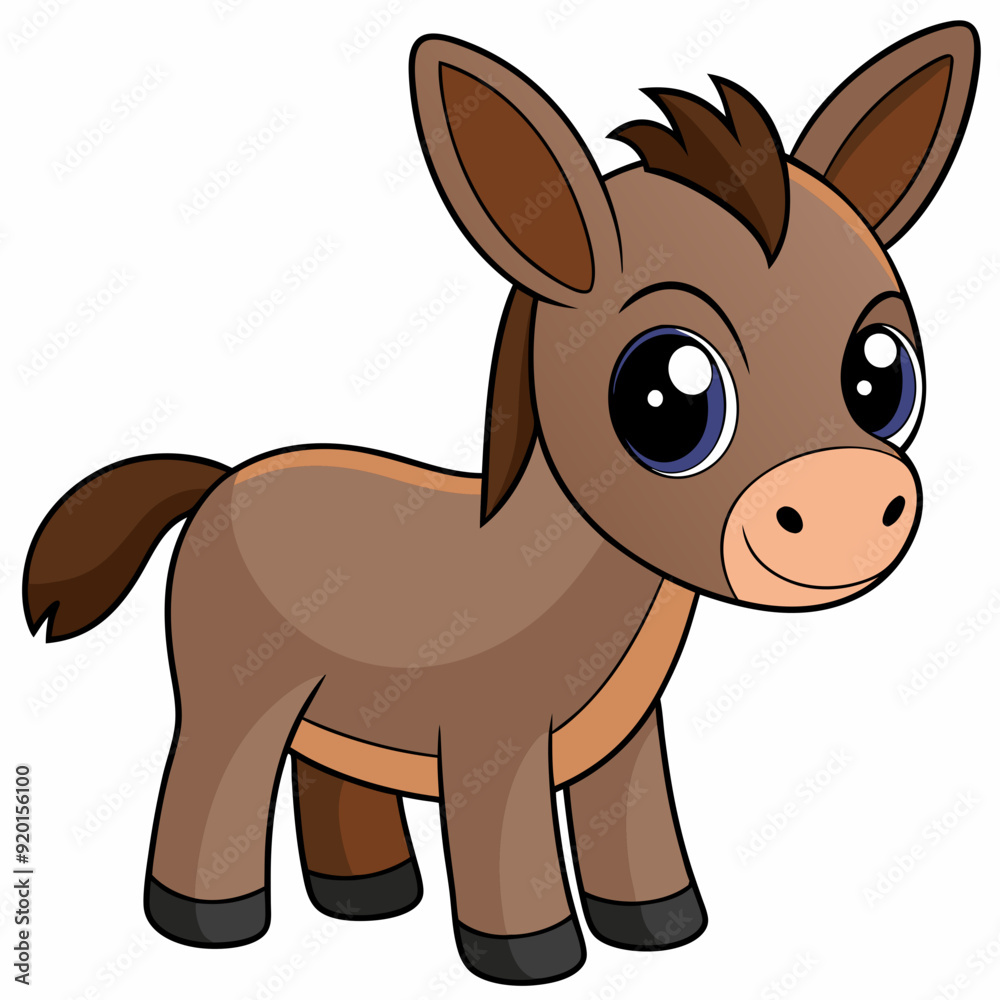 Obraz premium mule isolated on white, mule vector illustration, animal vector art, mule silhouette, pet vector icon, donkey cartoon line art, eps