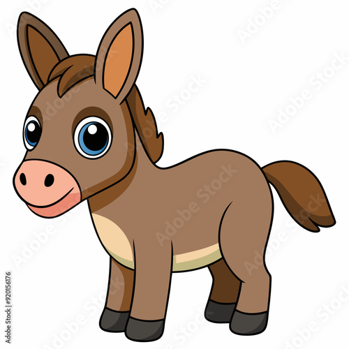 mule isolated on white, mule vector illustration, animal vector art, mule silhouette, pet vector icon, donkey cartoon line art, eps