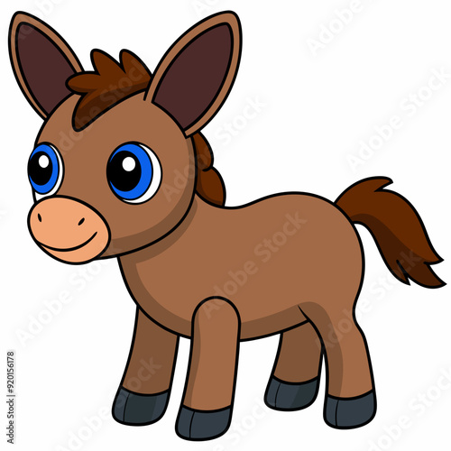 mule isolated on white, mule vector illustration, animal vector art, mule silhouette, pet vector icon, donkey cartoon line art, eps