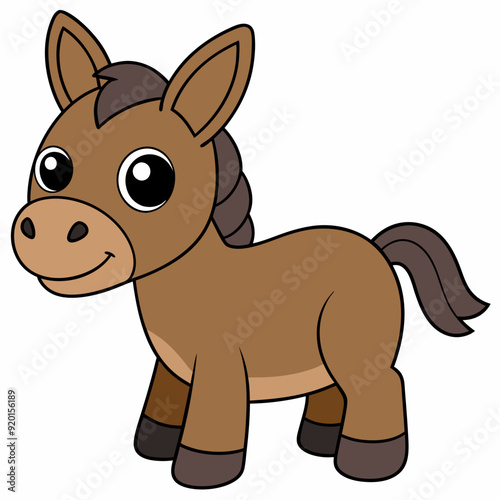 mule isolated on white, mule vector illustration, animal vector art, mule silhouette, pet vector icon, donkey cartoon line art, eps