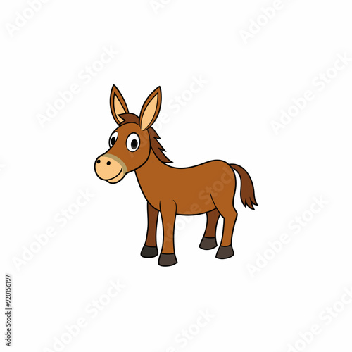 mule isolated on white, mule vector illustration, animal vector art, mule silhouette, pet vector icon, donkey cartoon line art, eps