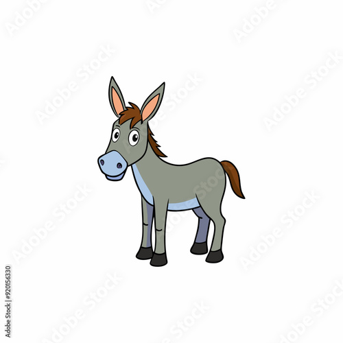 mule isolated on white, mule vector illustration, animal vector art, mule silhouette, pet vector icon, donkey cartoon line art, eps
